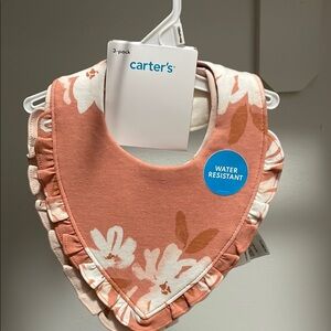 Carter's Water Resistant Floral Bib - Pink